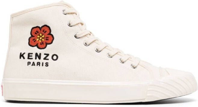 Kenzo logo-embroidered high-top sneakers Neutrals