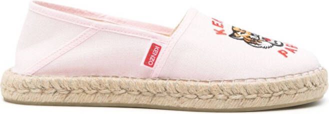 Kenzo Lucky Tiger-embroidered espadrilles Pink