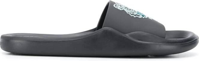 Kenzo tiger debossed sliders Black