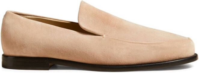 KHAITE Alessio suede loafers Neutrals