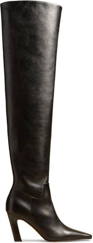 KHAITE Marfa 85mm leather over-the-knee boots Black