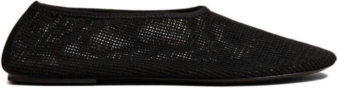 KHAITE The Maiden mesh ballerina shoes Black