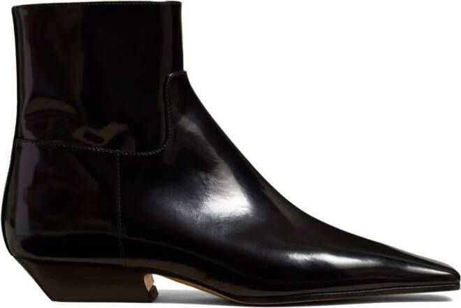 KHAITE The Marfa ankle leather boots Black