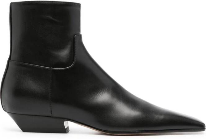 KHAITE The Marfa leather ankle boots Black