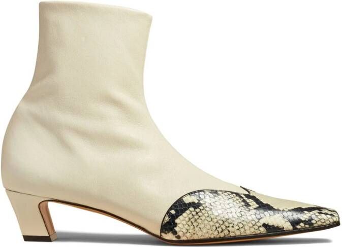 KHAITE The Neveda leather boots Neutrals