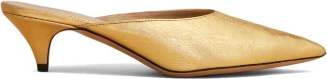 KHAITE The River leather mules Gold
