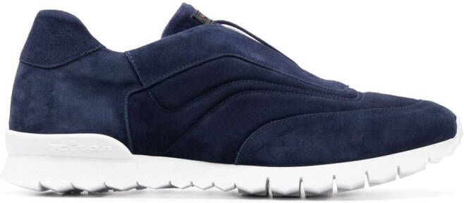 Kiton slip-on suede sneakers Blue