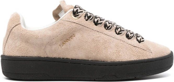 Lanvin Curb low-top suede sneakers Neutrals