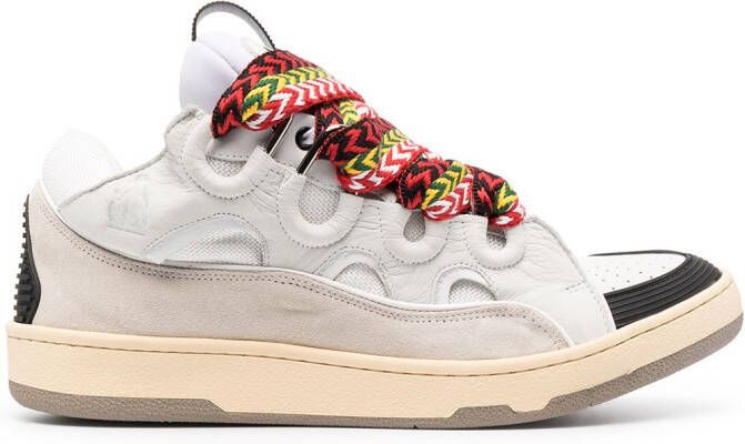 Lanvin Curb suede trim sneakers White