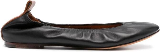Lanvin leather ballerina shoes Black