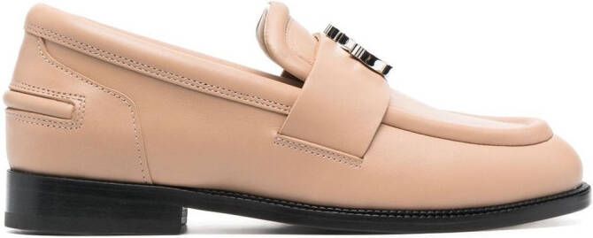 Lanvin logo-plaque detail loafers Neutrals