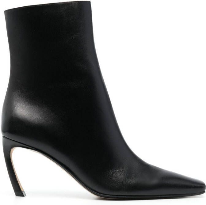 Lanvin Swing 70 leather boots Black