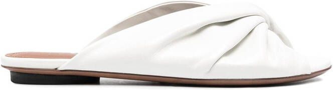 L'Autre Chose twist front leather sandals White