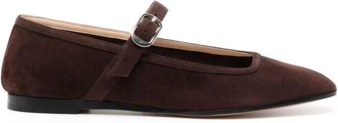 Le Monde Beryl buckled suede ballerina shoes Brown