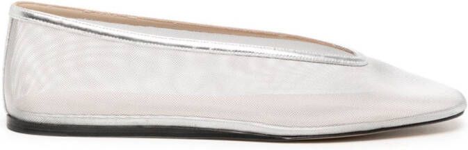 Le Monde Beryl Luna mesh ballerina shoes Silver