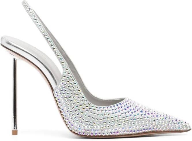Le Silla Bella 115mm crystal-embellished pumps Silver