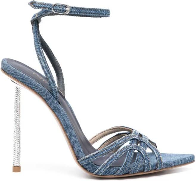 Le Silla Bella 120mm denim sandals Blue