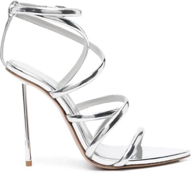 Le Silla Bella 120mm metallic sandals Silver