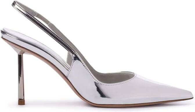 Le Silla Bella 80mm metallic slingback pumps Silver