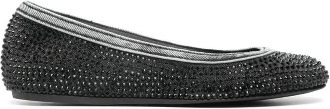 Le Silla Bess crystal-embellished ballerina shoes Black