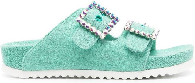 Le Silla buckle-detail open-toe slides Blue