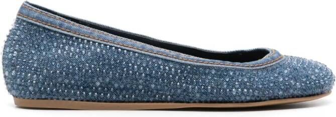 Le Silla Duchess denim ballerina shoes Blue