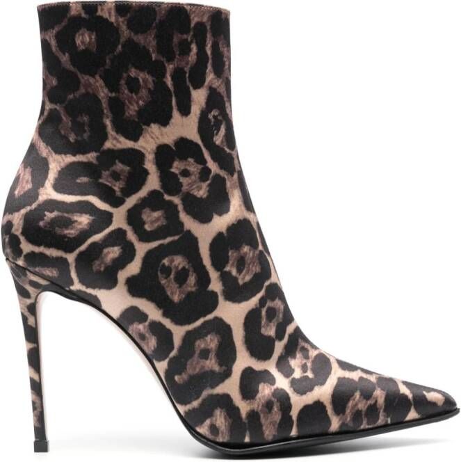 Le Silla Eva 100mm leopard-print boots Black