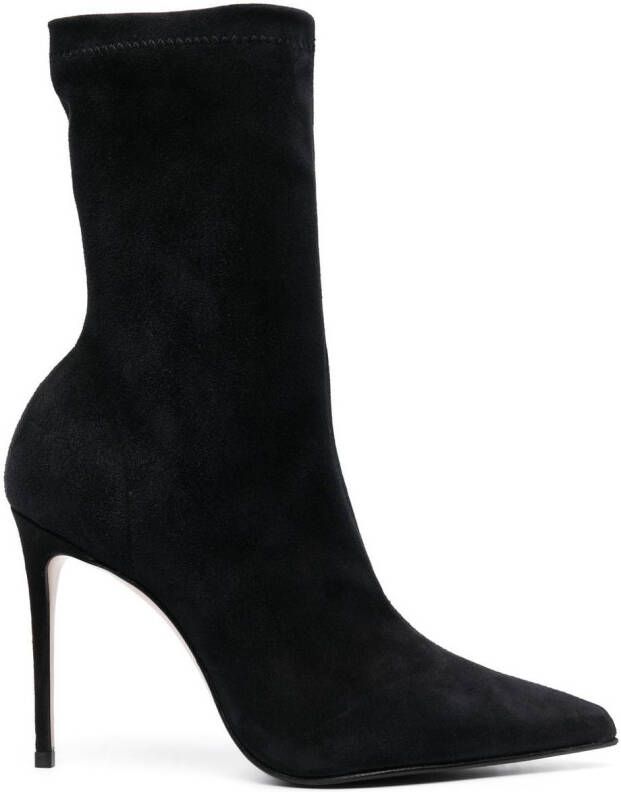 Le Silla Eva 100mm suede ankle boots Black
