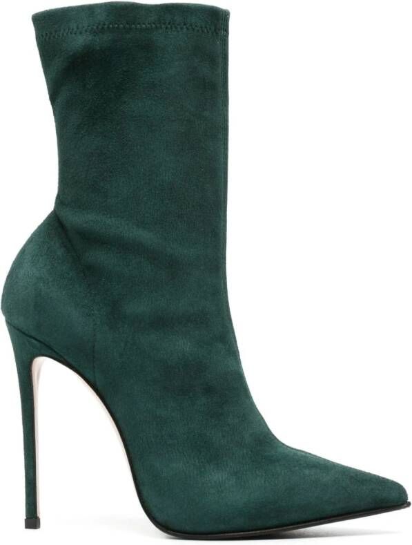 Le Silla Eva 115mm pointed-toe boots Green