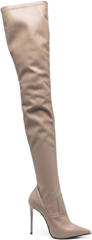 Le Silla Eva 115mm thigh-high boots Neutrals