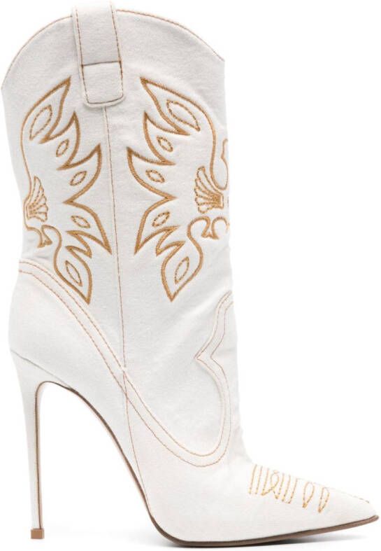 Le Silla Eva 120mm cowboy boots White