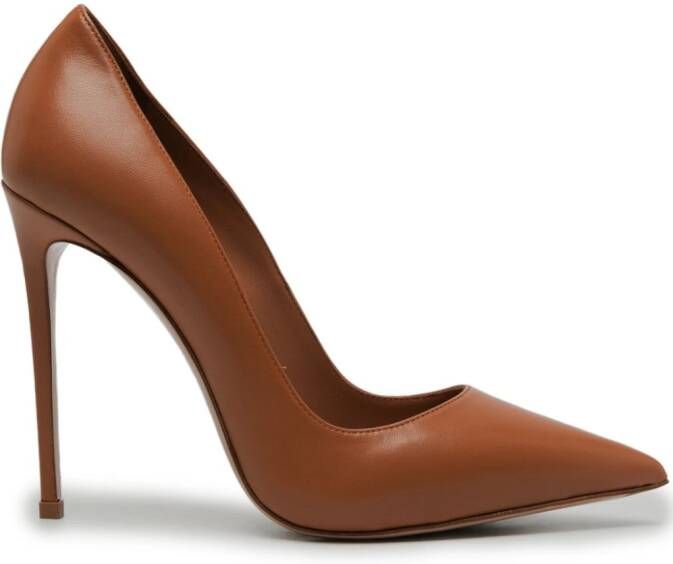 Le Silla Eva 120mm leather pumps Brown