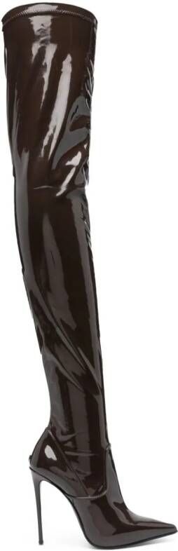 Le Silla Eva 120mm thigh-high boots Brown