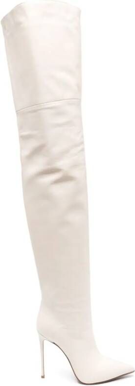 Le Silla Eva 120mm thigh-high leather boots Neutrals