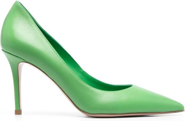 Le Silla Eva 80mm leather pumps Green