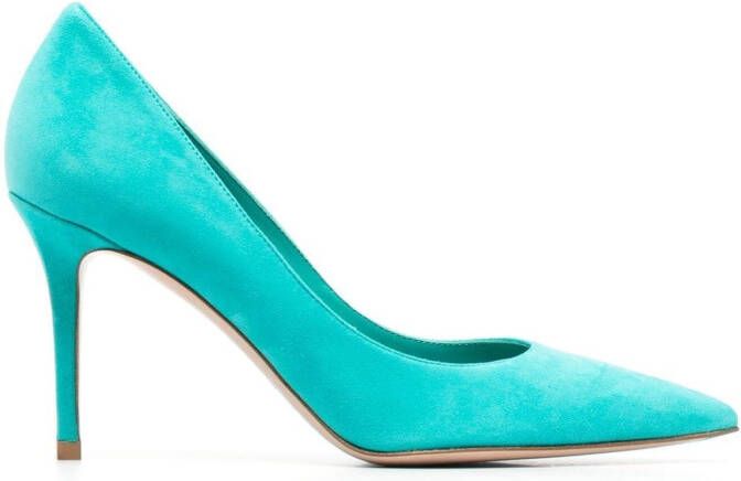 Le Silla Eva 80mm suede pumps Green