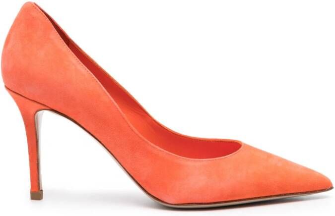 Le Silla Eva 80mm suede pumps Orange