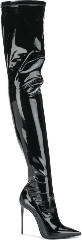 Le Silla 120mm Eva thigh-length leather boots Black