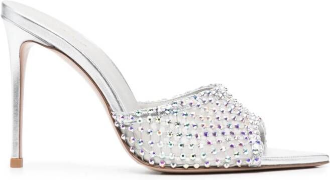 Le Silla Gilda 110mm crystal-embellished sandals Silver