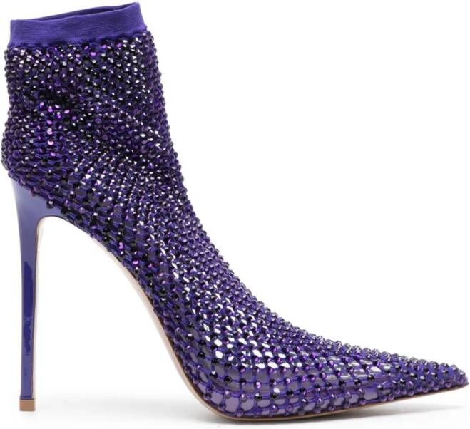 Le Silla Gilda 115mm mesh ankle boots Purple