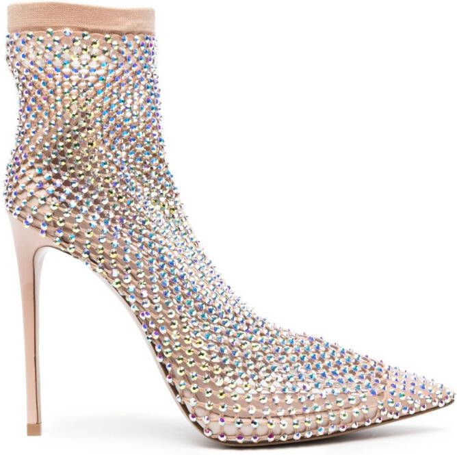 Le Silla Gilda 125mm crystal-embellished pumps Neutrals