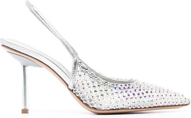 Le Silla 80mm Gilda crystal-embellished pumps Silver