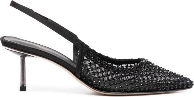 Le Silla Gilda 60mm embellished slingback pumps Black