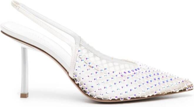 Le Silla Gilda 80mm crystal-embellished pumps White