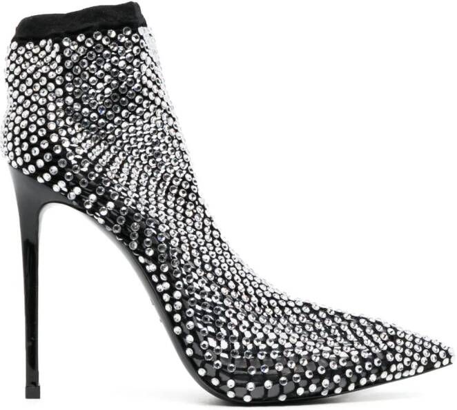 Le Silla Gilda 85mm crystal-embellished boots Black