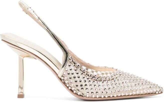 Le Silla Gilda 85mm crystal-embellished pumps Gold