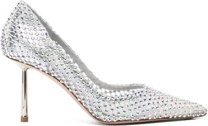 Le Silla Gilda 90mm crystal-embellished pumps Silver