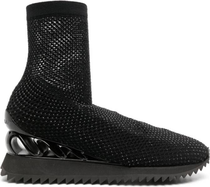 Le Silla Gilda crystal-embellished high-top sneakers Black