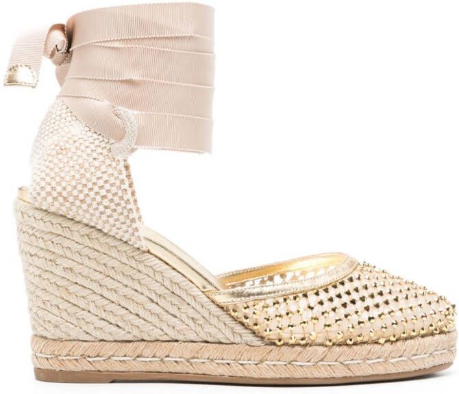 Le Silla Gilda raffia-design espadrilles Gold