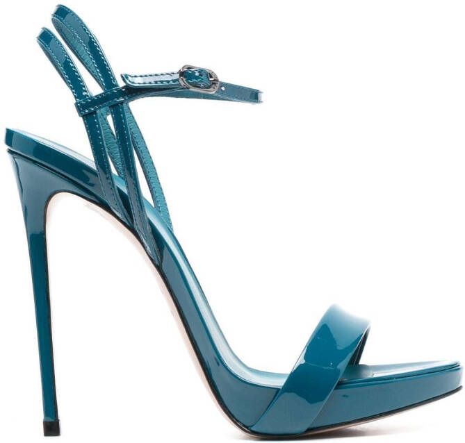 Le Silla Gwen 120mm patent-leather sandals Blue